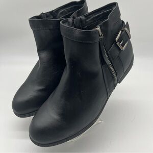 Luoika Women’s Black Ankle Boots with Buckle Sz 10W